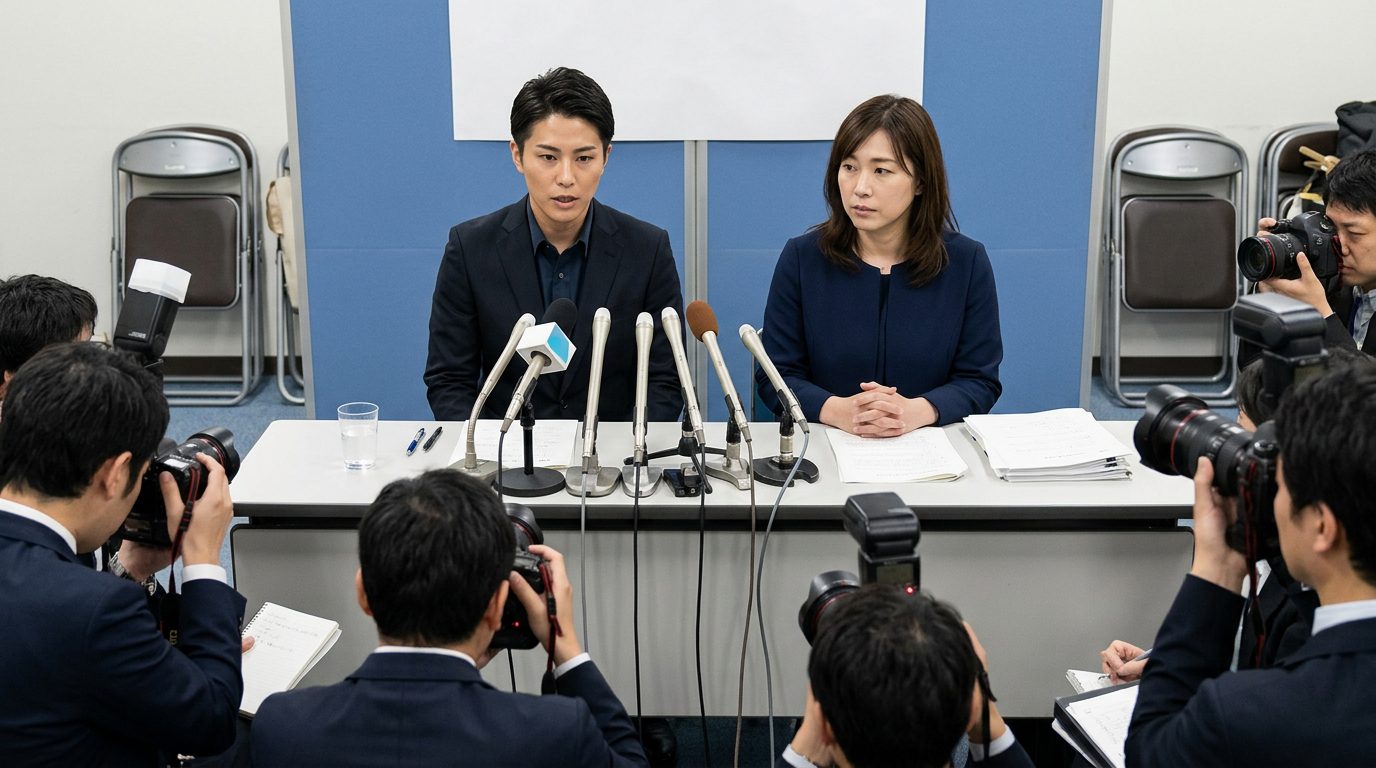日本一名跨性別男性與伴侶在東京召開記者會，說明孩子的認領訴訟。