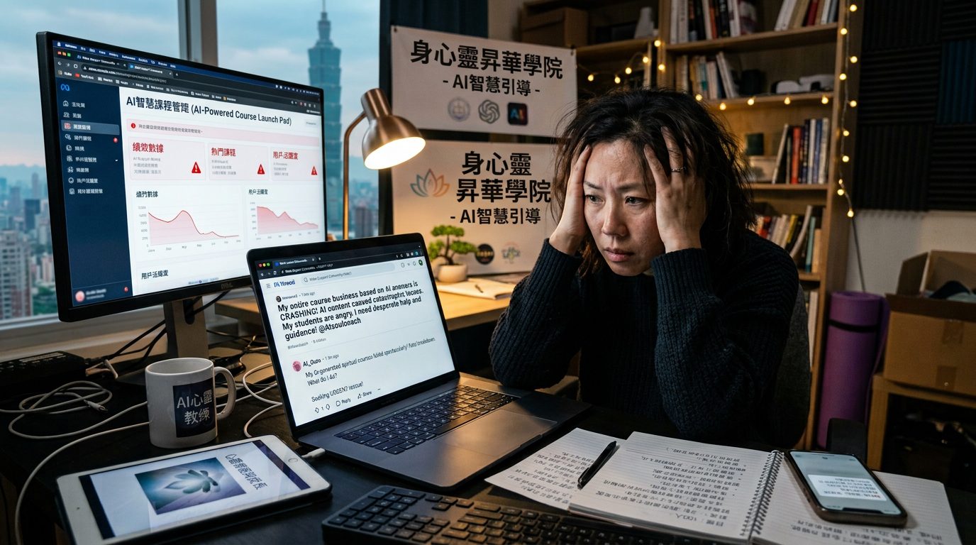 身心靈課程的答案生意拆解，賣課創業者公開求救，AI 時代賣答案的地基正在塌陷