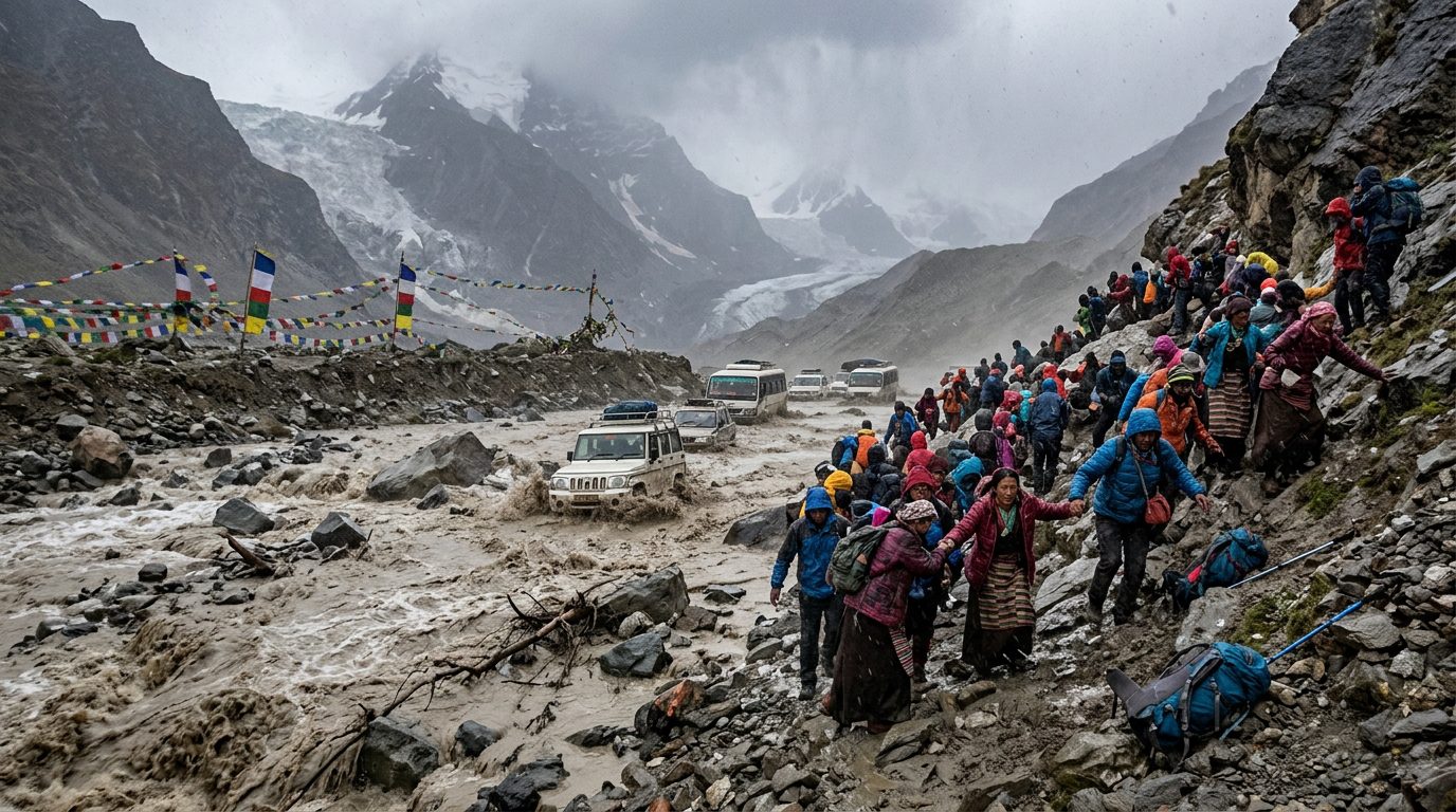 ：一支朝聖旅遊團在尼泊爾與西藏邊境遇上冰川洪水，77 人至今下落不明